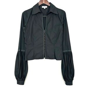 Peruvian Connection Victorian Puff Sleeve Blouse Women’s Size 8 Button Front